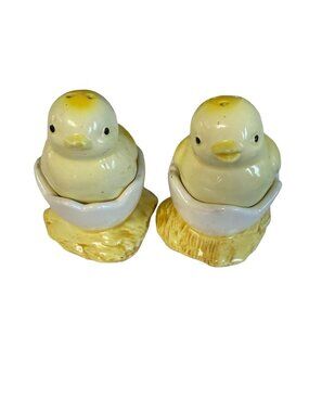 Vintage Ron Gordon Designs Japan Chick In Egg Salt Pepper Shakers Easter Set